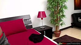 黒フィッシュネットのフェミニンレディーボーイがハードラディスティックでからかう