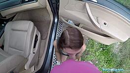 סוכן ציבורי מרים סטודנטית טרמפיסטית לזיון פרוע בזין שמן בחוץ