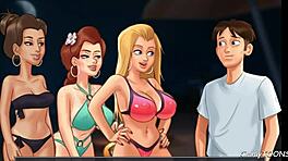 בובות קולג' מסובבות בקבוק לזין גדול בחוף. סאגת הקיץ מתחממת!