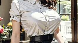 야, 이 3D 헨타이 아시안 모델 봐, 거대한 맨션에서! 😍