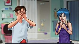 Summertime Saga 64! Vruća anime akcija s velikim sisama i domaćim igranjem dupeta. Spremi se za divlje hentai scene!