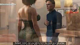 زوجة أب تخفف توتري ببلو جوب ساخن وهاند جوب في مشهد خيانة أنمي ثلاثي الأبعاد