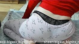 pajama doggy action while cleaning, fingering that wet pussy