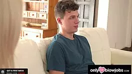 Blonde Petite Stepsister Deepthroats Cock For Dishes