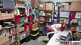 Krystal Orchid, a B-cup breasted small redhead, is an amateur in theft