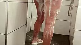 Erotic shower time with tattooed teen 18+ masturbating