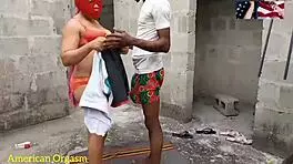 Young boy takes MILF neighbor to unfinished building for hardcore fucking and cumshot