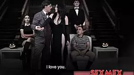 teresa ferrer and angie miller as merlina and morticia addams