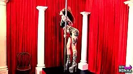 sexy momma diavola caught stripping by milf