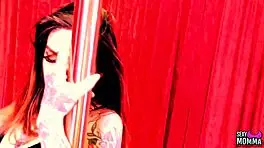 sexy momma diavola caught stripping by milf