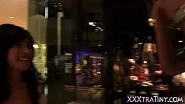 Small latina teen 18+ gets facial cumshot 😏