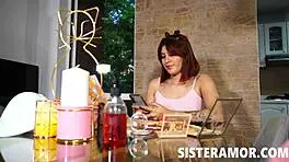 Curvy latina fingers herself while craving cock.