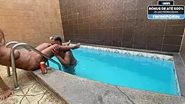 Piscininha Sucks Tattooed Lover On Stairs