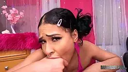 Teen Ryder Rey sucks cock and gargles spit on her stepfather