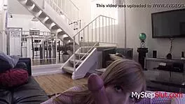 Rude teen stepdaughter Dolly Leigh provokes a nasty fuck.