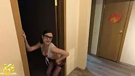 Teen brunette sucks and rides cock in homemade after-school session