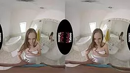 Virtual reality porn: A new maid's hairless pussy