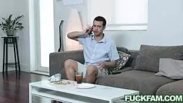 The cheeky big ass teen gets a hardcore business end with her stepmom