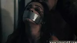 American woman Ashley Adams, a former housewife who became a BDSM submissive enjoys this type of fear in the video