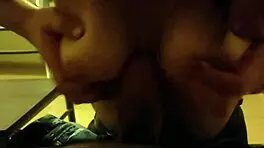 Skinny girl enjoys after party fun