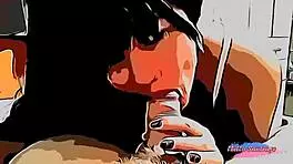 Cartoon niece discovers uncle in bed secretly without family noticing.