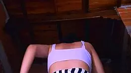 Slim university student seduces lover with skilled passion in apartment