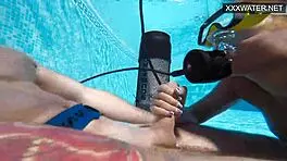 Lovely Polina Rucheyok naked is shown having sex in the pool her large natural tits wobble as she is being screwed