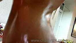 i'm watchin this sexy oiled teen on webcam, but she's so hot i can't focus