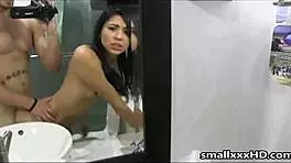 My petite latina girlfriend enjoys college life with friends