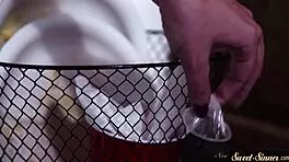 Teen Stepsister Riding Reverse Cowgirl!