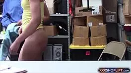 Short-Haired Shoplifter Fucked!