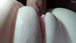 Teen Girlfriend's Pussy Close-Up During Intense Sex