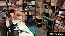 Petite Shoplifter Teen Rough Fucked Doggystyle on CCTV