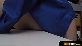 Petite Shoplifter Teen Rough Fucked Doggystyle on CCTV