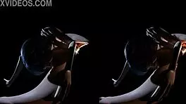 Fuck blue hair Evelyn Parker and redhead Leliana Dragon Age in Hentai 3D