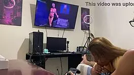 Suck Him During Gaming!