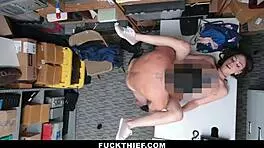 teen caught shoving high end merchandise into her clothing - fuckthief in garage