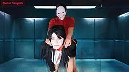Get to see how a couple meet their fate through a Jigsaw trap in this horror porn video
