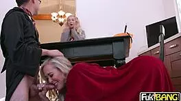Big tits and cowgirl riding in a Halloween threesome with Brandi Love and Kenzie Reeves
