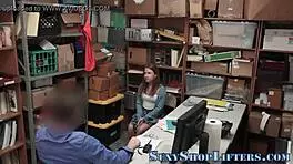 thieving teen 18+ caught and gets messy facial