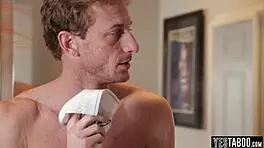 Stepdad obsessed with sniffing her used panties, oh wow!