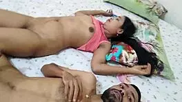 This Bangladeshi teen rubs her boyfriend until his cock gets hard
