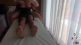 She says, 'Caught giving during massage session'