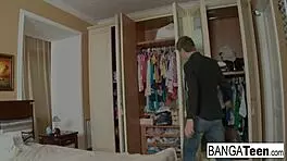 horny teen 18+ brunette craves jizz in tight pussy