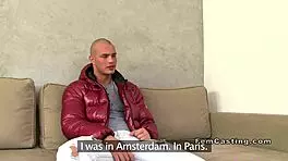 Young big cock guy bangs female agent in casting