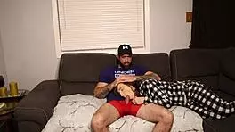 18-year-old stepson shoots a monster load in his stepmom's mouth