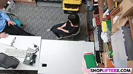 Foxy Gal Penelope Nailed Hard for Theft in Office by Huge Cock