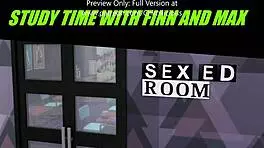 Study time turns into sexy time with cute teen babe in hentai anime style