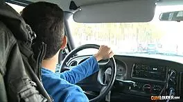 Beautiful Teen In Van