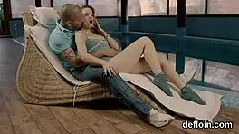 Does this virgin teen 18+ spread her slit for hardcore devirginizing?